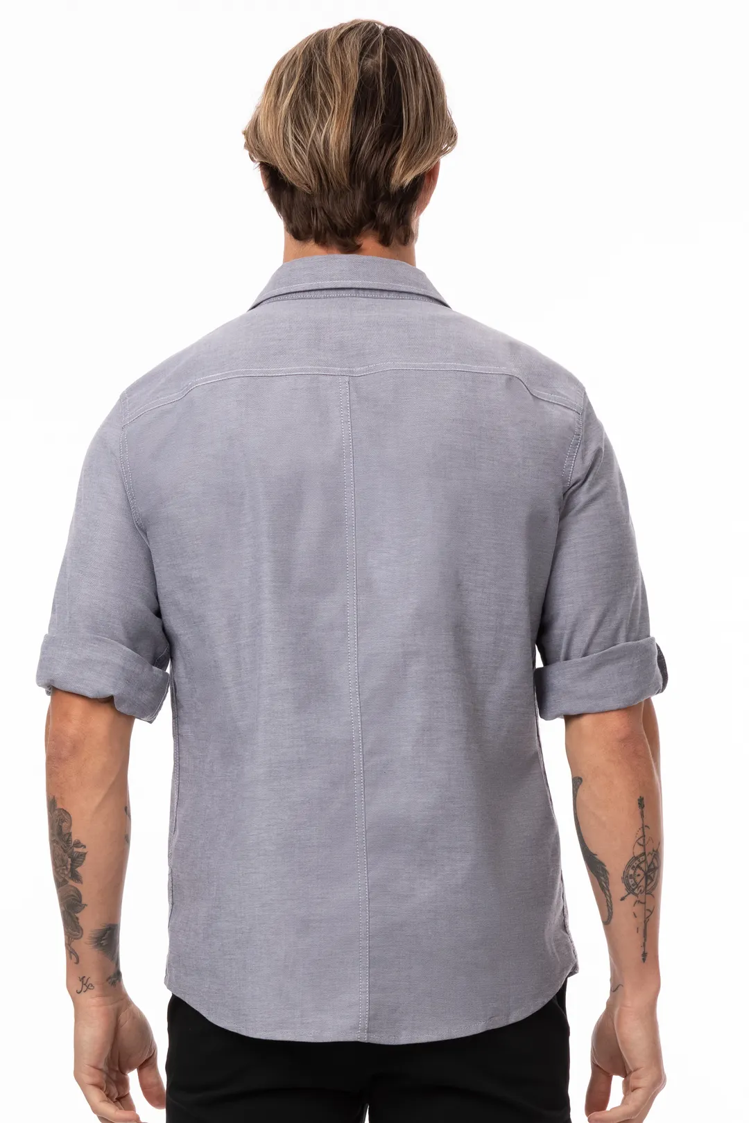 Chef Works SES01-CHR-4XL Modern Oxford Cook Shirt, 4XL, Charcoal, Poly/Cotton, Long Sleeve
