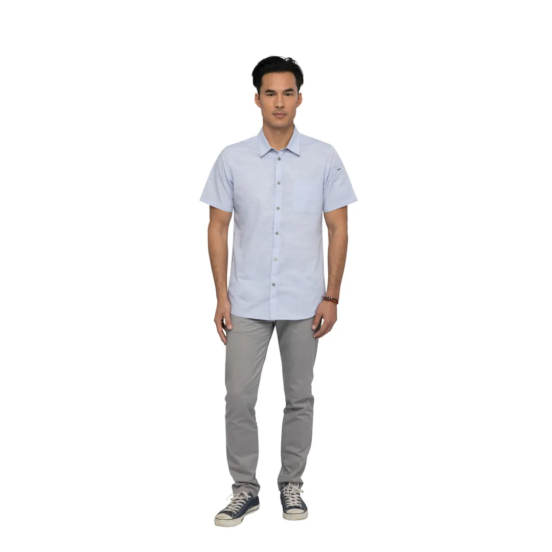 Chef Works SHC01-BLU-XL Cook's Shirt, Unisex XLarge, Blue, Poly/Cotton, Short Sleeve, Snap Front
