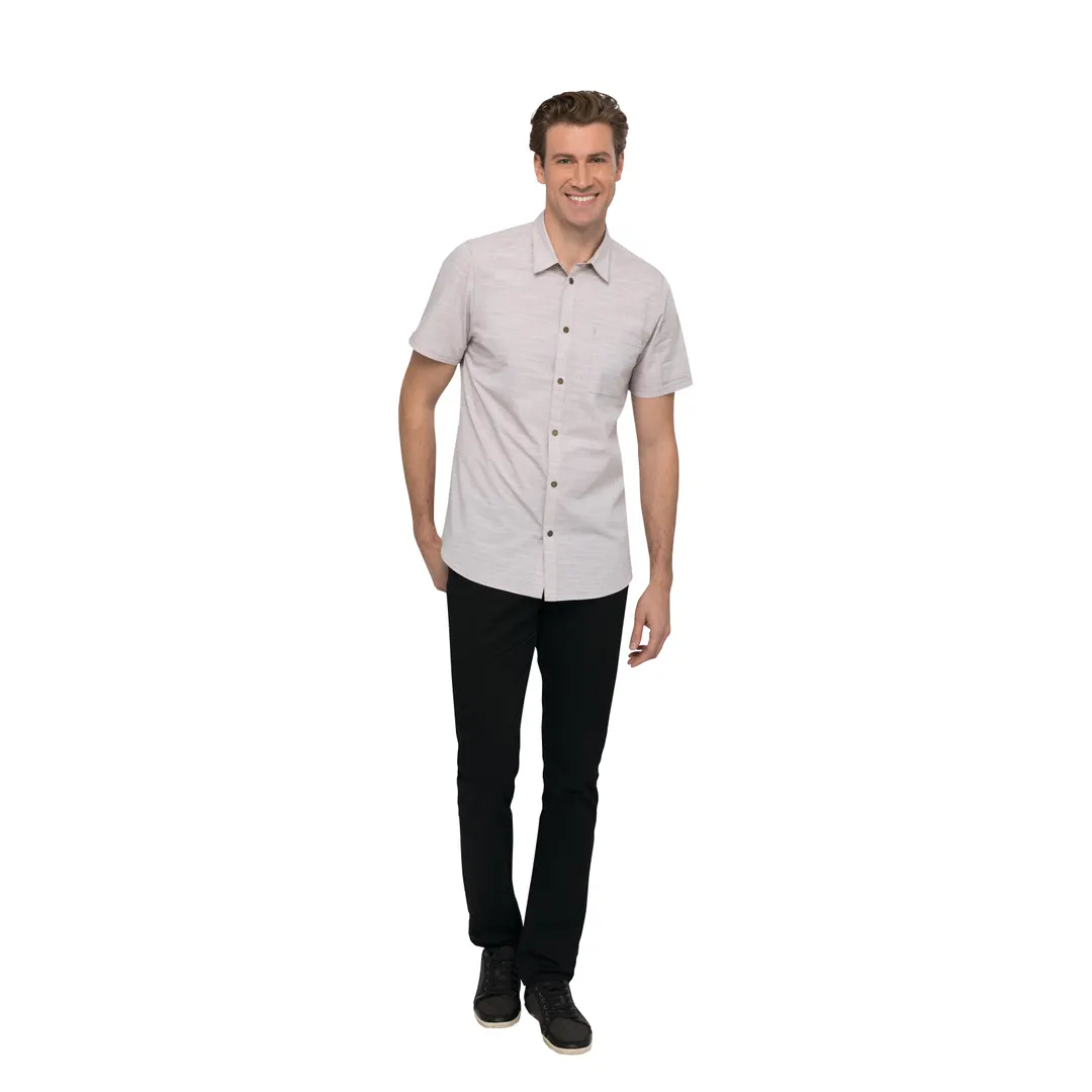 Chef Works SHC01-TAU-2XL Cook Shirt, Men's 2XL, Taupe, Short Sleeve, Snap Front, Poly/Cotton