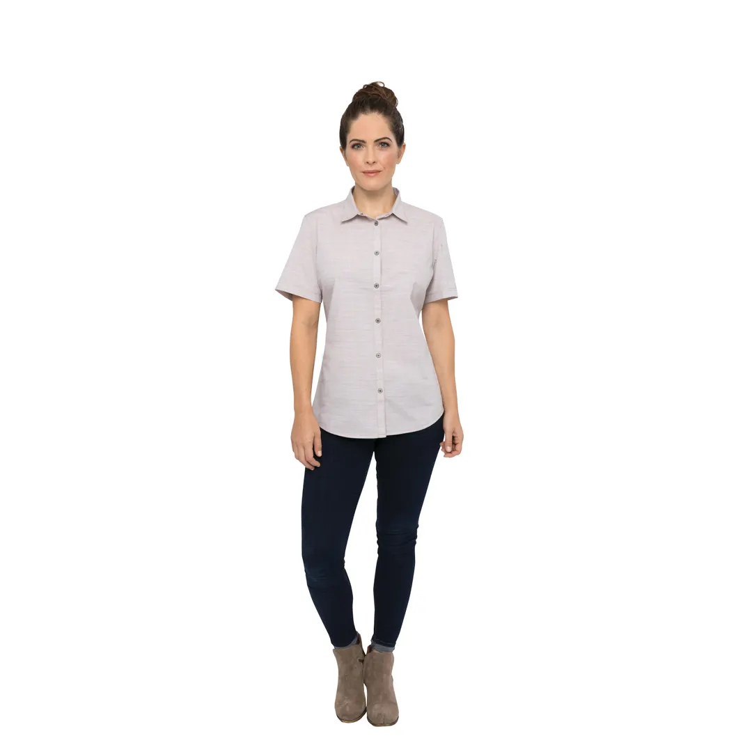 Chef Works SHC01W-TAU-L Women's Havana Cook Shirt, Large, Taupe, Poly/Cotton