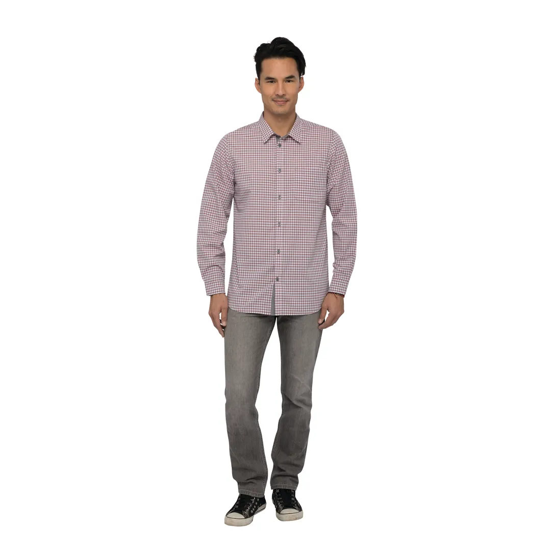 Chef Works SHC05-CHP-M Men's Cook Shirt, Long Sleeve, Chili Pepper, Medium, Poly/Cotton