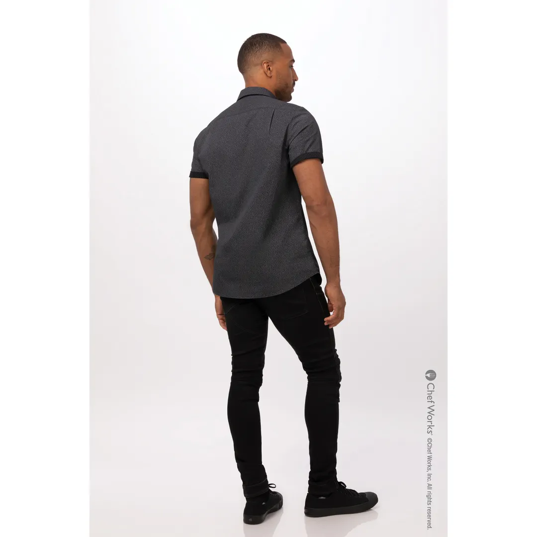 Chef Works SHC07-BLK-XL Men's Charleston Cook Shirt, XL, Black, Poly/Cotton