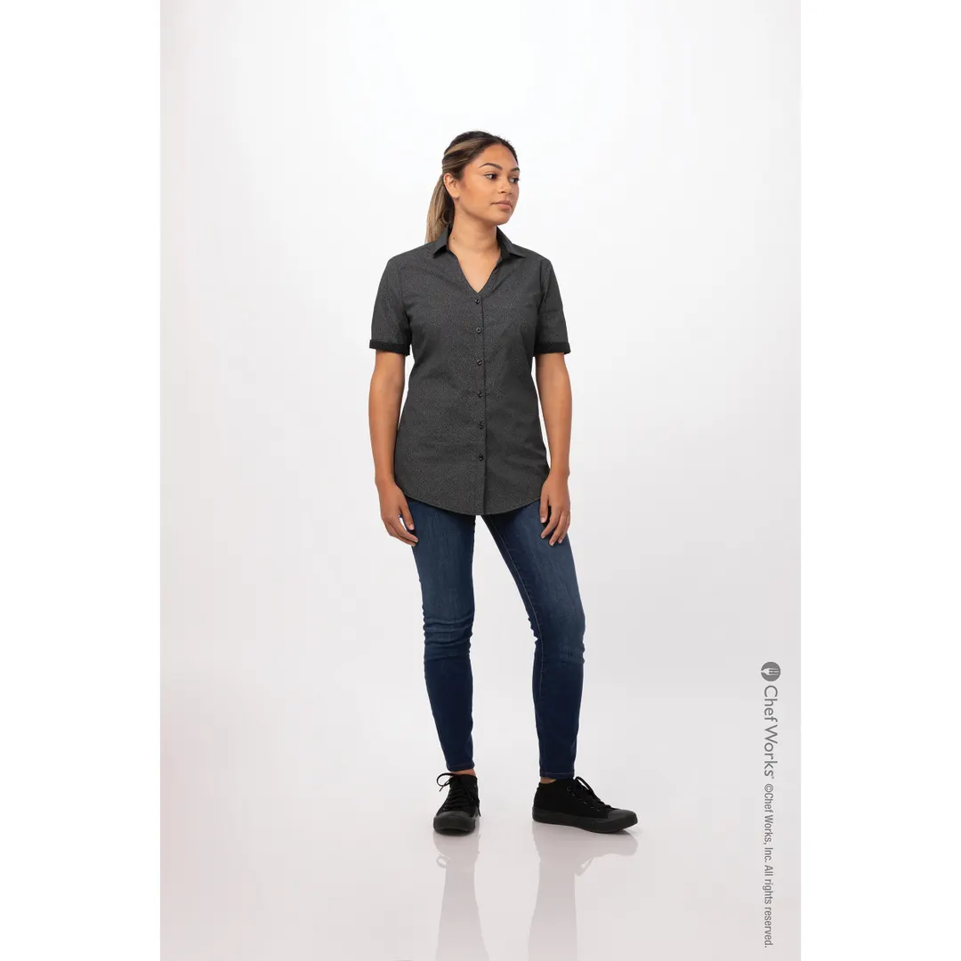 Chef Works SHC07W-BLK-2XL Women's Charleston Cook Shirt, 2XLarge, Black, Poly/Cotton
