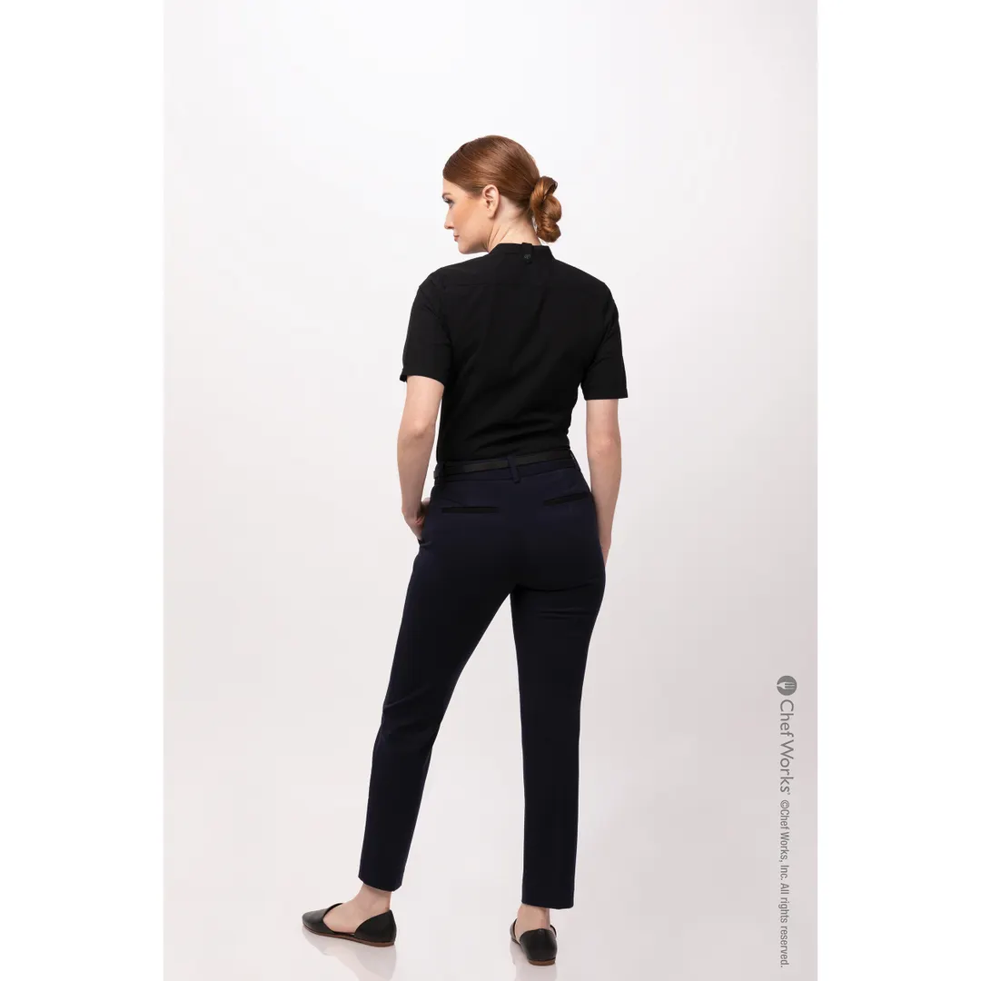 Chef Works SHC08W-BLK-XS Women's Cook Shirt, Short Sleeve, Black, XSmall, 65/35 Poly/Cotton