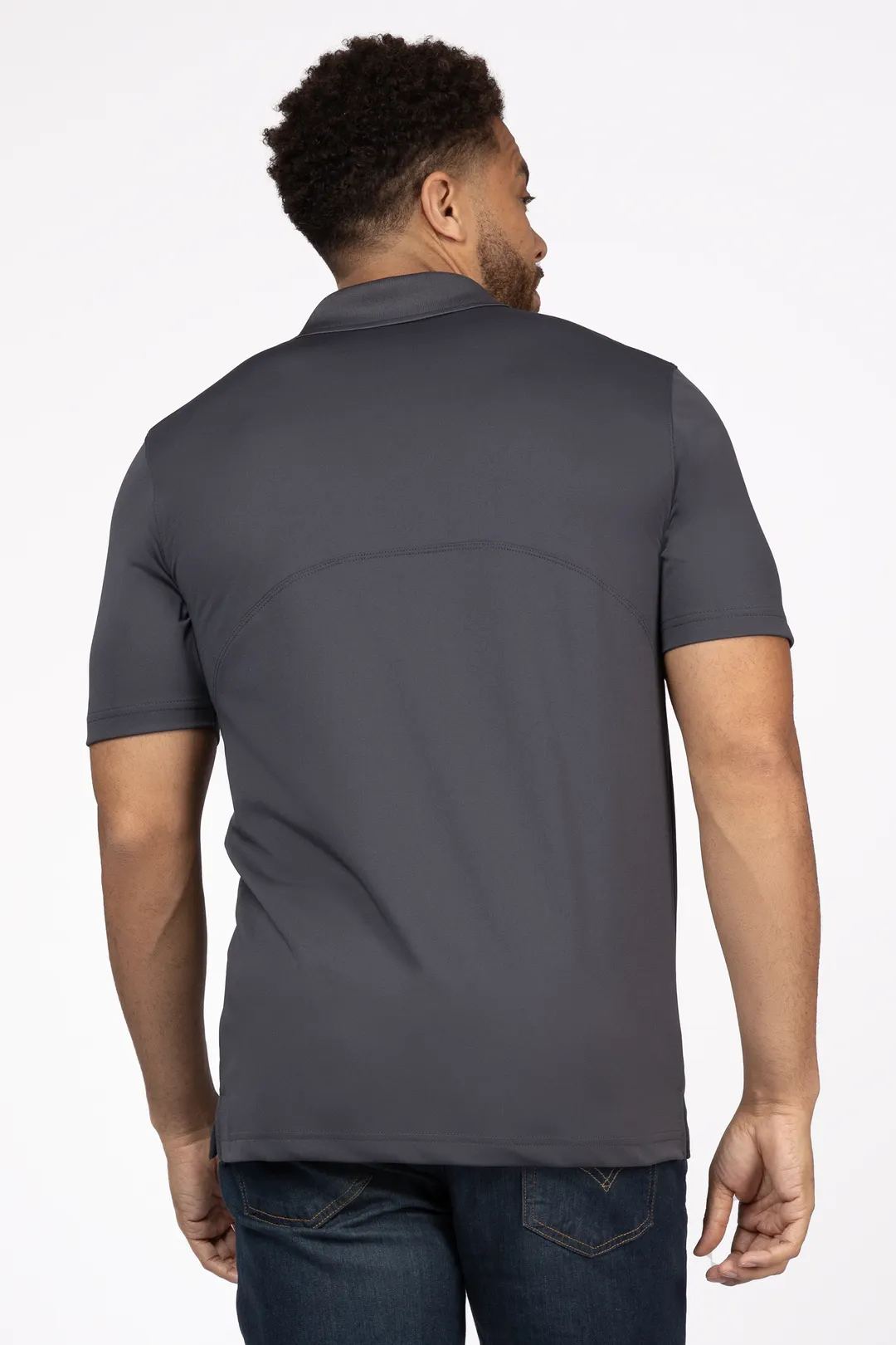 Chef Works Z650-IGY-M Men's Collared Polo Cook Shirt, Medium, 100% Polyester, Iron Gray