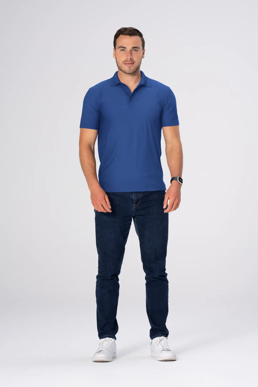 Chef Works Z650-ROY-L Men's Large Royal Blue Polo Cook Shirt, 100% Polyester, Moisture‑Wicking