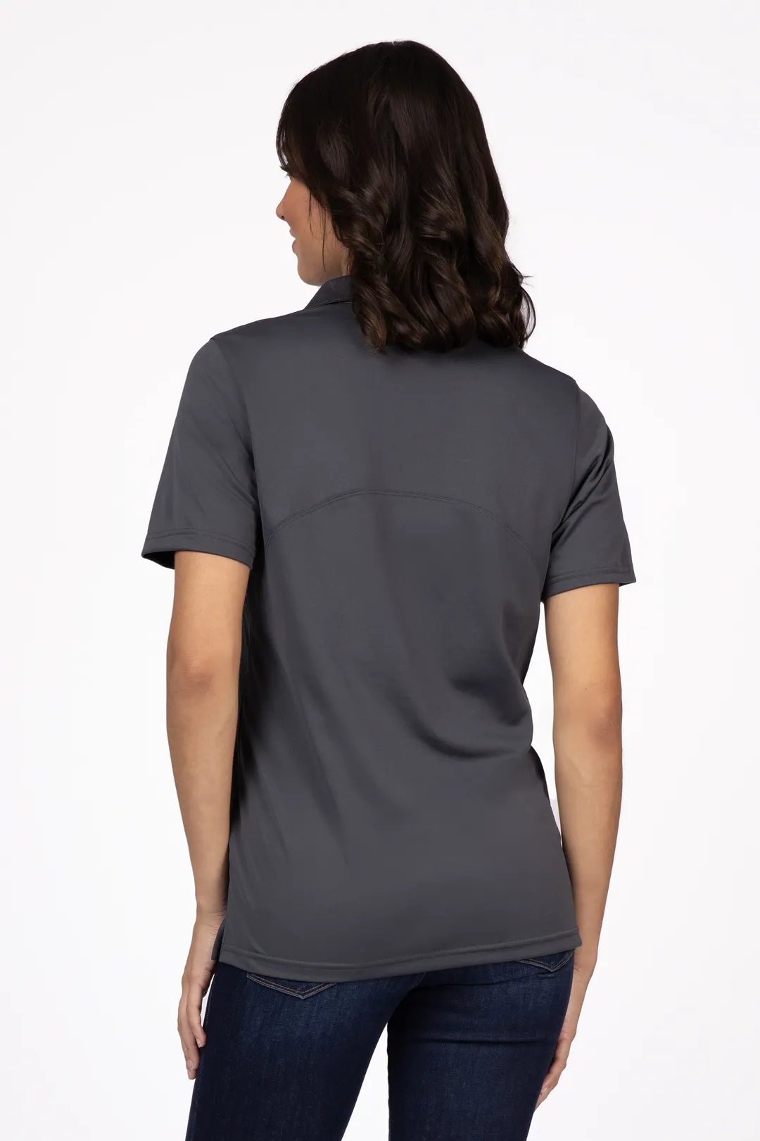 Chef Works Z650W-IGY-4XL Women's Collared Polo Cook Shirt, 4XLarge, 100% Polyester, Iron Gray