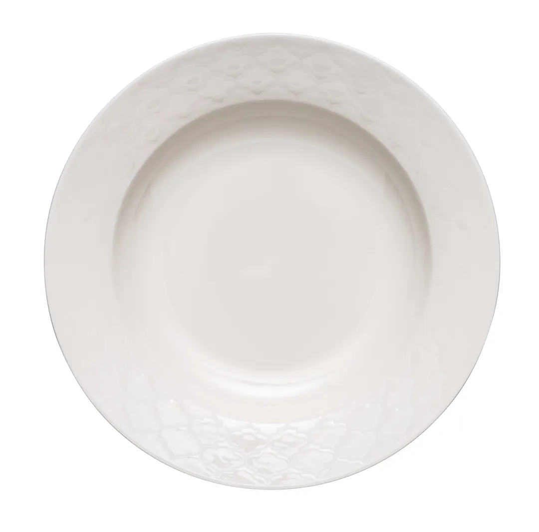 Libbey 110011 Samira White China Soup Bowl, 9" Diameter, 10 oz, Rim Finish - 12/Case