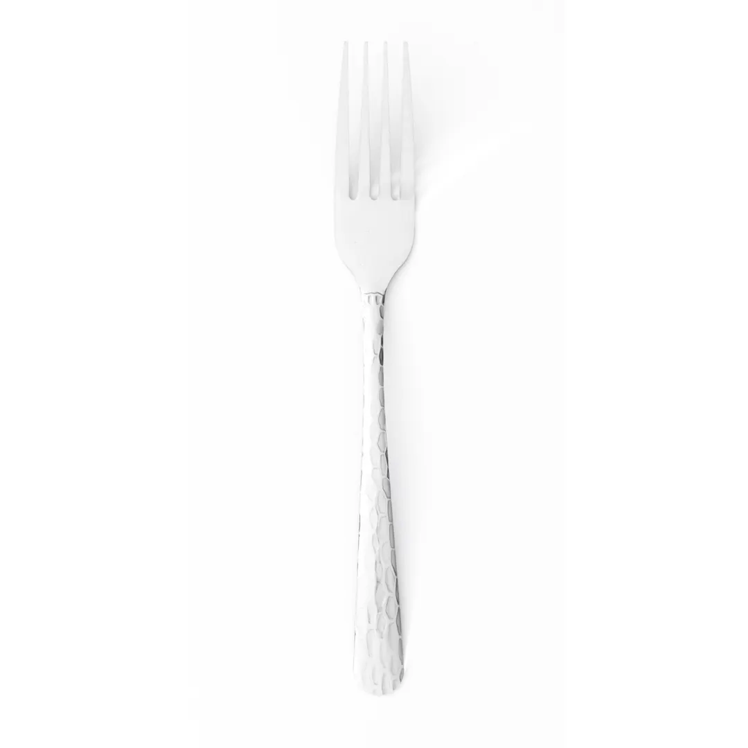 Libbey 193030 Dinner Fork, 7‑3/4" Hammered Finish, 18/0 Stainless Steel, Lightweight - 36/Case