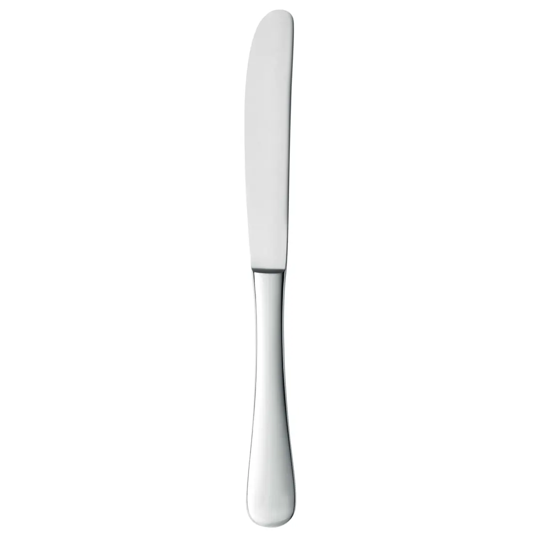 Libbey 467 5501 Dinner Knife – 9-3/4" Serrated Handle 18/0 Stainless Steel Auberge Finish - 36/Case