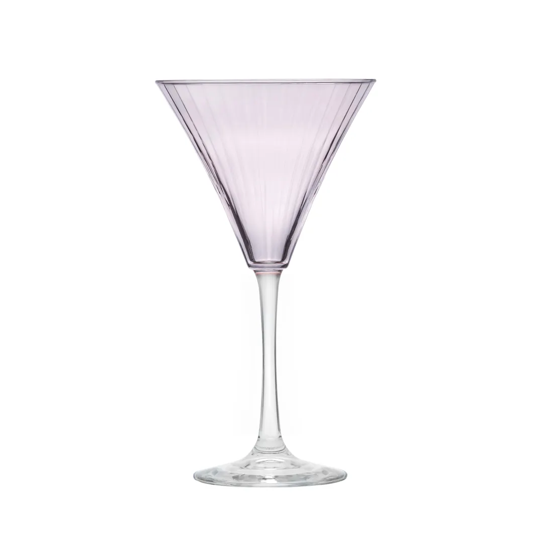 Libbey 7402/AG8N1P Martini Glass, 9.5 oz Blush Linear, Stem, Height 8" Diameter 4 3/8" - 12/Case