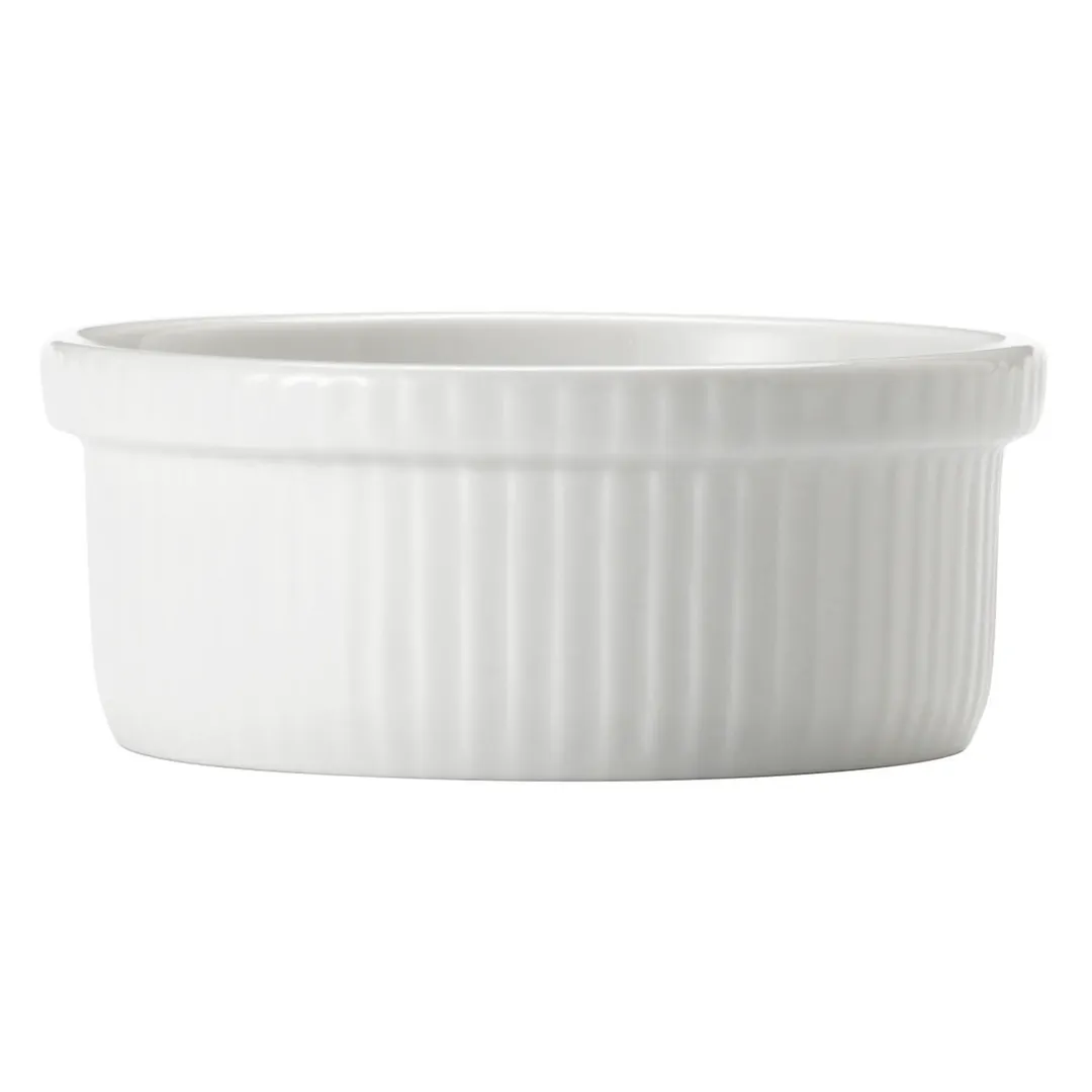 Libbey 840-901-101 China Souffle Dish, 10 oz, 4½" Dia x 2" H, Round White Porcelain - 24/Case