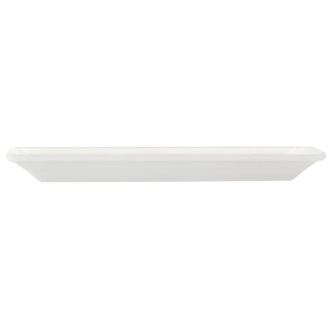 Libbey 840-901-146 Porcelain Platter 14-1/3" L x 6-1/3" W x 1-1/3" H White Rolled - 6/Case