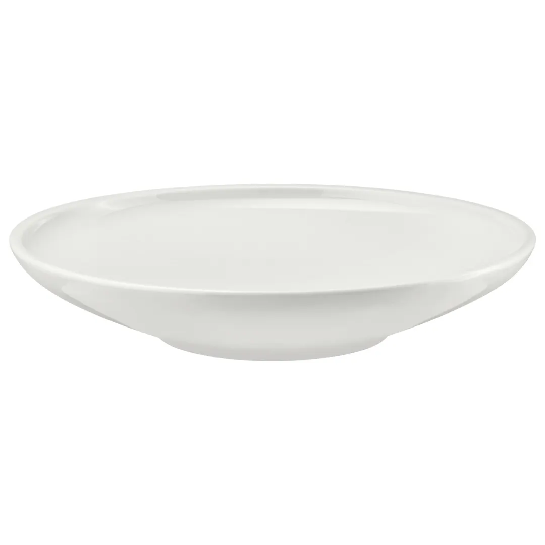 Schonwald 9251321 Shiro China Bowl – 8" Dia x 1" H, 24 oz Porcelain White, Dishwasher Safe - 6/Case
