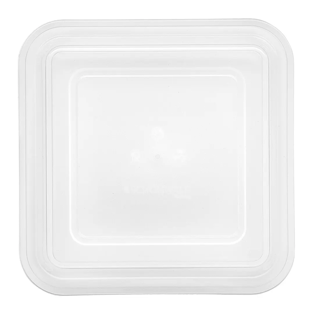 Schonwald 9442124-70411 Clear Square Plate Cover 4.9" x 4.9" x 1.1" PP Dishwasher Safe - 12/Case