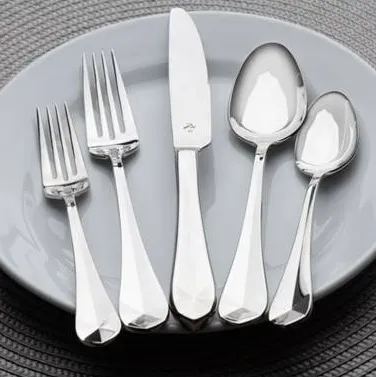 Reserve by Libbey 945053 Butter Spreader, 6-1/4" Faceted, 18/10 Stainless Steel Finish - 12/Case