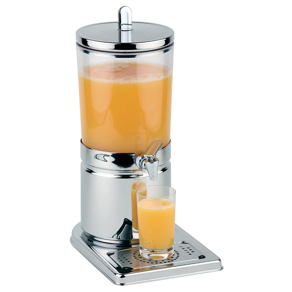 APS Germany APS 10700 - 203 oz SAN Juice Dispenser, 18/8 Stainless Steel Spigot, Base & Lid - 1/Case