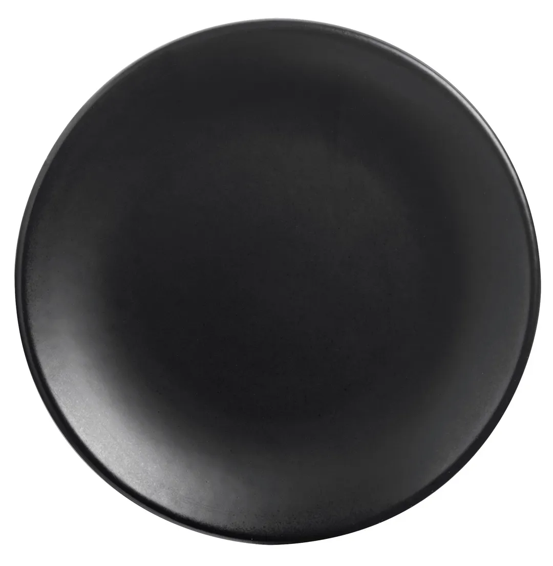 Libbey DRI-1-O - 6" Round Coupe Rim Porcelain Plate Onyx Satin Matte Finish - 24/Case