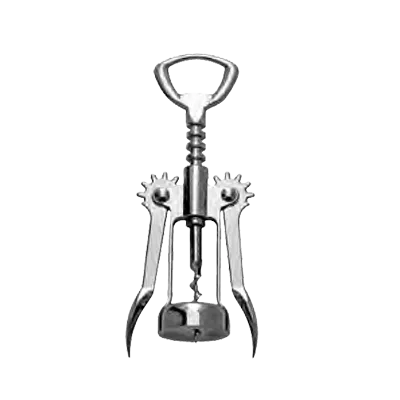 Libbey KS-100 Wing Corkscrew, 18/8 Stainless Steel, Silver Handle, Winged Opening Mechanism - 1/Case