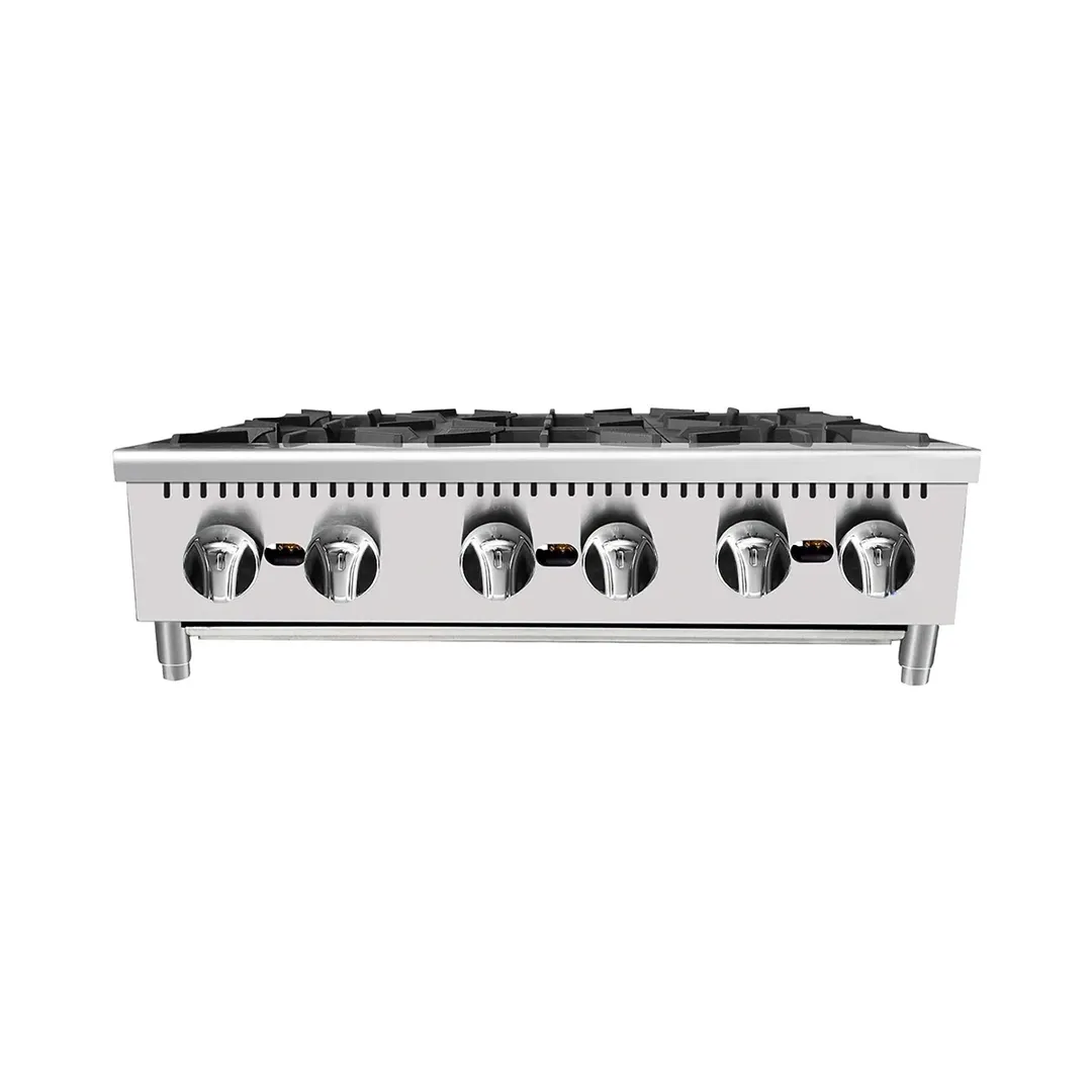 Atosa USA ATHP-36-6-LP 36" Countertop LP Gas Hotplate w/ (6) Burners, Manual Controls, 150.000 BTU