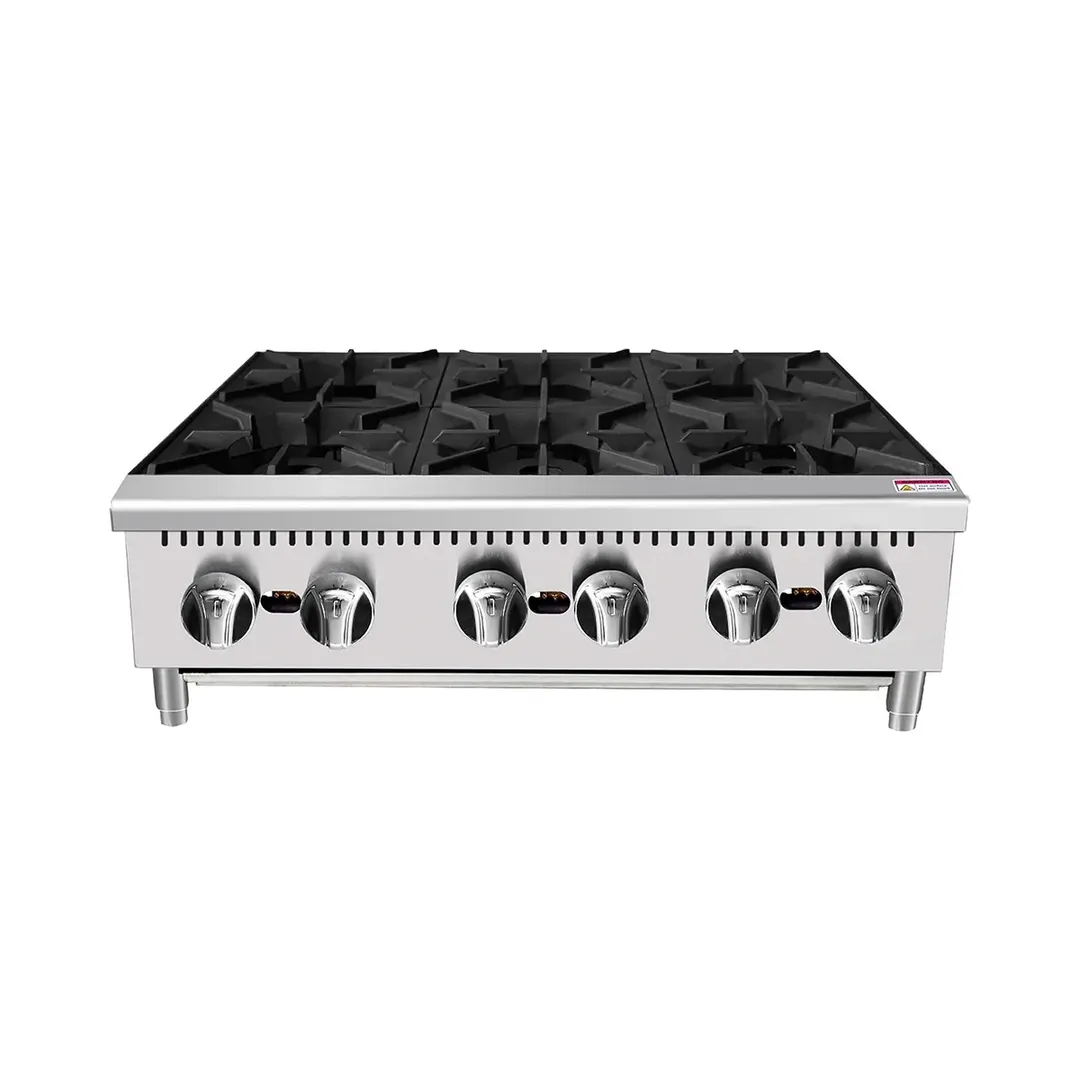 Atosa USA ATHP-36-6-LP 36" Countertop LP Gas Hotplate w/ (6) Burners, Manual Controls, 150.000 BTU