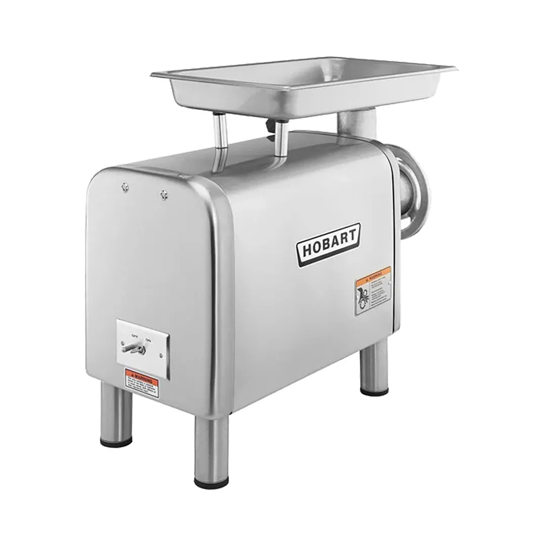Hobart 4812+BUILDUP Meat Grinder – #12 Hub, 1/2 HP Motor, 8 lb/min Capacity, 4 Legs, Chop & Pan Options, cULus, NSF