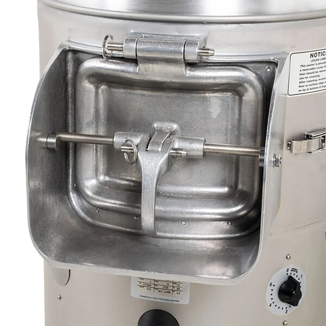 Hobart 6115-1 Portable Potato Peeler, 15-20 lb Capacity, 1/3 HP, Steel, Belt Drive, Silicon Carbide Disc