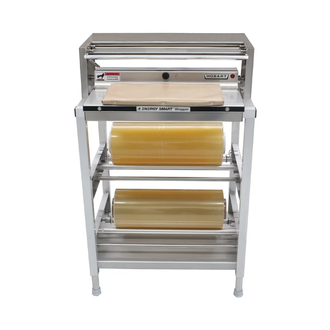 Hobart W32ES-1 Hand Wrap Station, 2‑Roll Film (20"×8"), LED, Height 33‑39", 8×15" Seal, Stainless, 115V