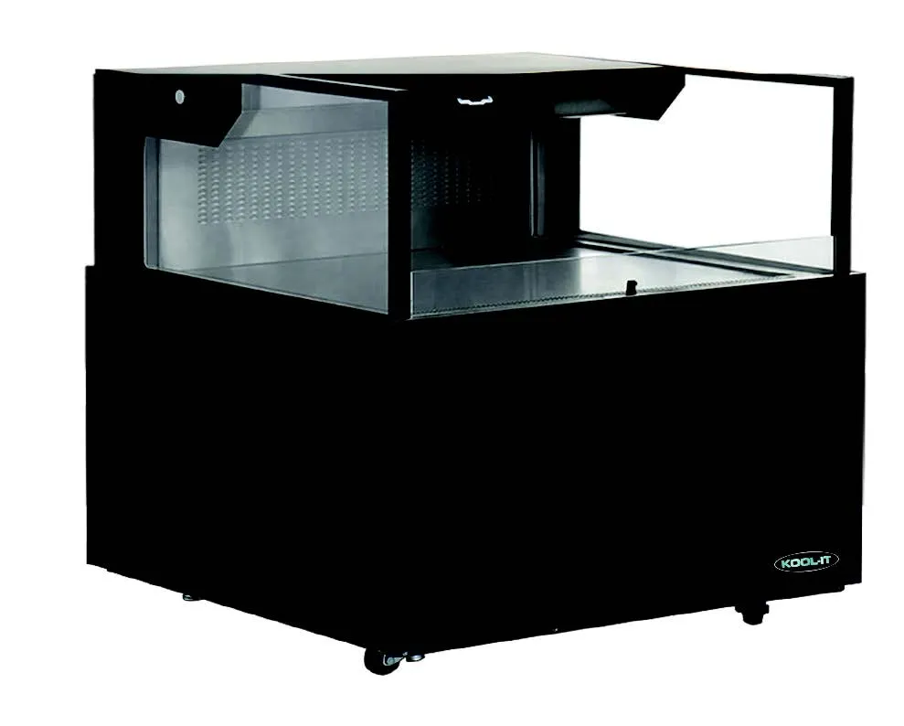Kool-It KUOM-48 Open Merchandiser, 47-1/5" W, 75.82 cu ft, Black Exterior, Stainless Steel Interior