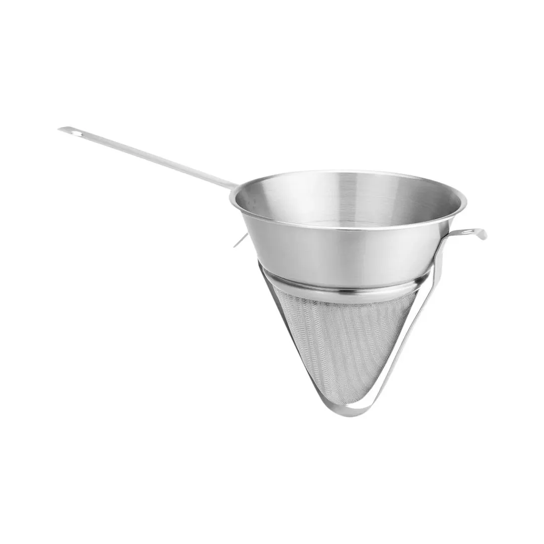 Browne USA 575415 China Cap Bouillon Strainer, Extra‑Fine Mesh, Pan Hook, 18/8 Stainless Steel