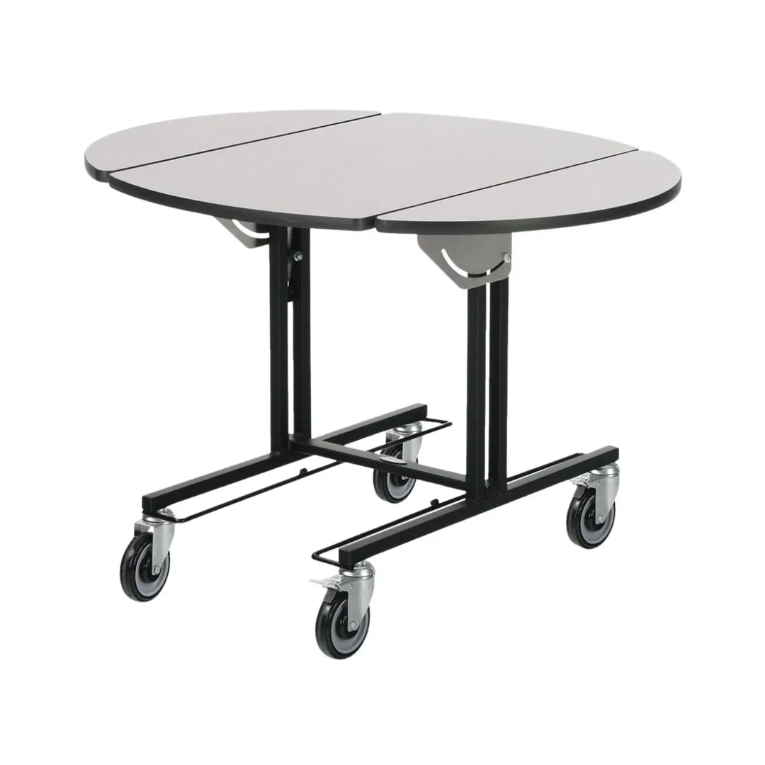 Forbes Industries 4969‑WDS Oval Room Service Table, 36" L x 43" W, Steel Frame, Tilt Top Surface