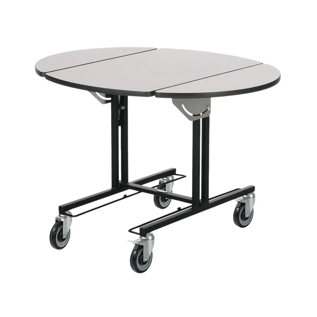 Forbes Industries 4970-WDS Room Service Table, 36" x 43.5" Oval Top, Plywood, Fold Leaves, Casters