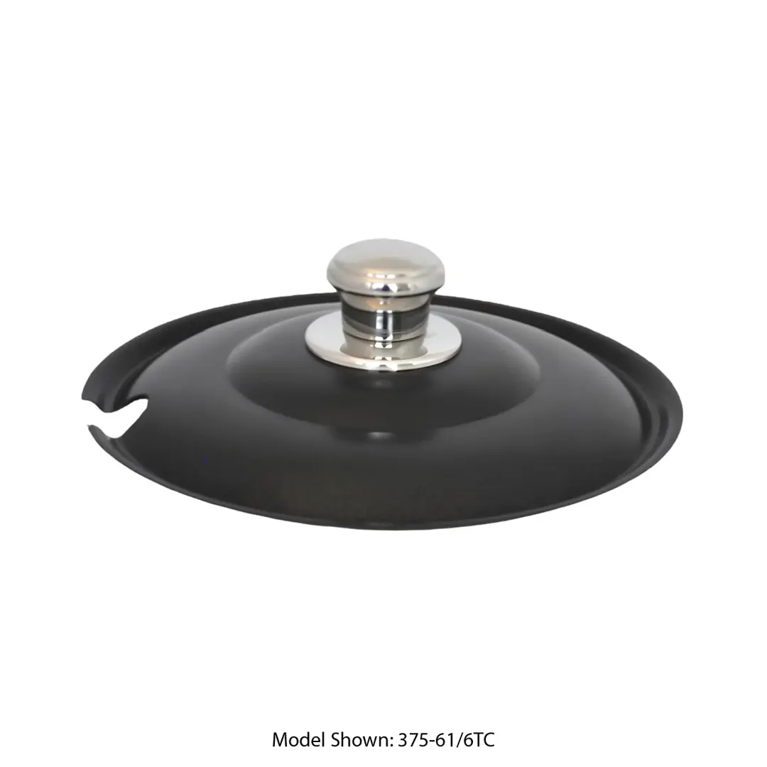 Spring USA 375-61/6TG Tureen Lid, Notched, 9-7/8" Dia., 6-Qt., 18/10 Stainless Steel, Gold Accents