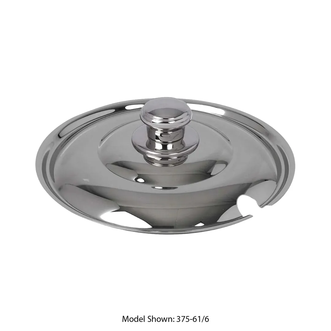 Spring USA 375-61/6TG Tureen Lid, Notched, 9-7/8" Dia., 6-Qt., 18/10 Stainless Steel, Gold Accents