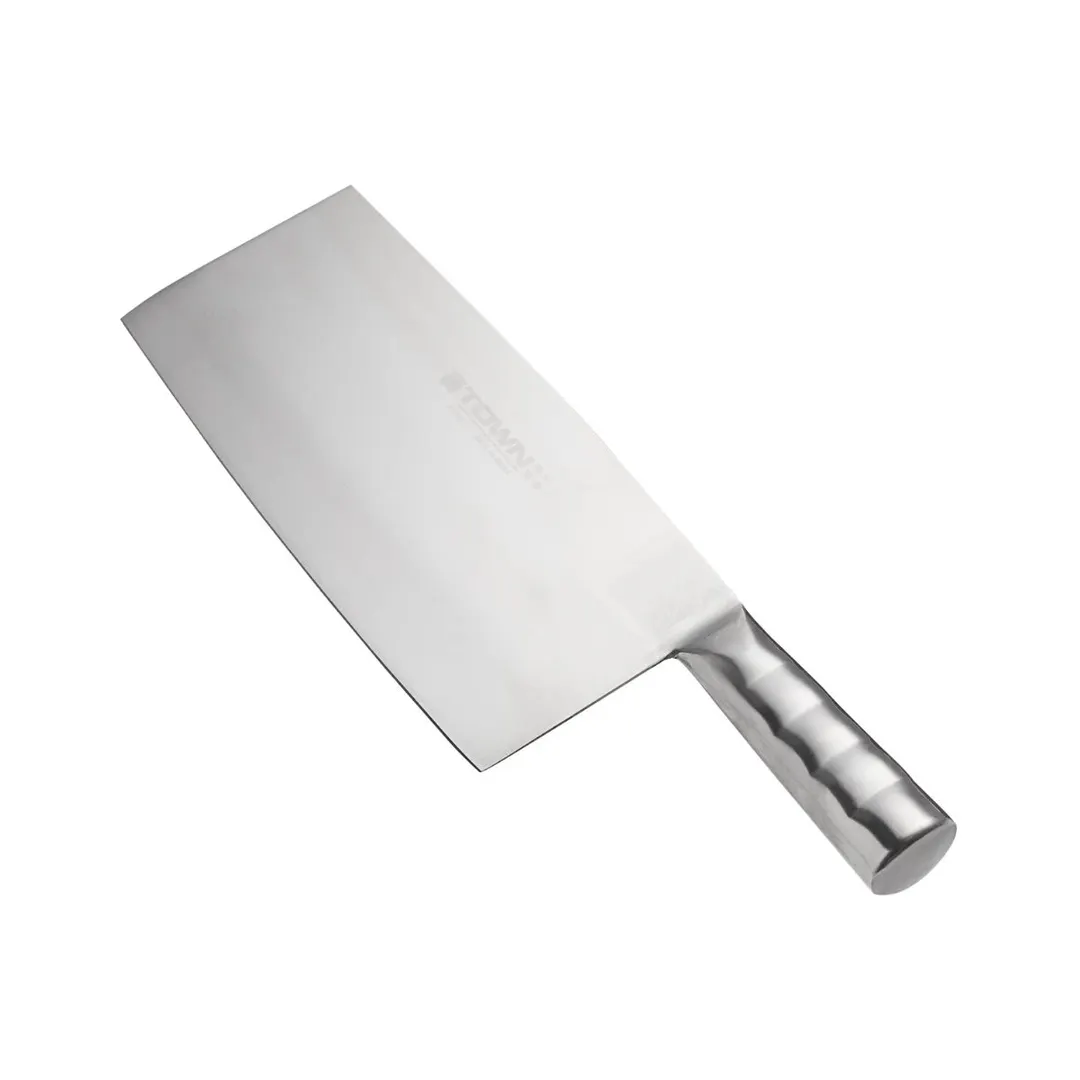 Town 47321/DZ Chinese Cleaver Slicer Large #1, Stainless Steel Blade and Handle, Cutlery - Dozen