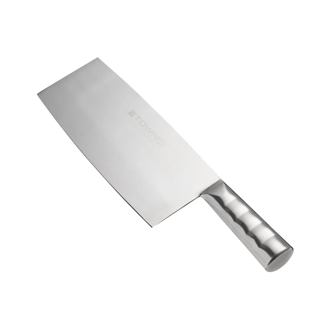 Town 47322/DZ Chinese Cleaver/Slicer, Medium #2, Stainless Steel Blade And Handle - Dozen