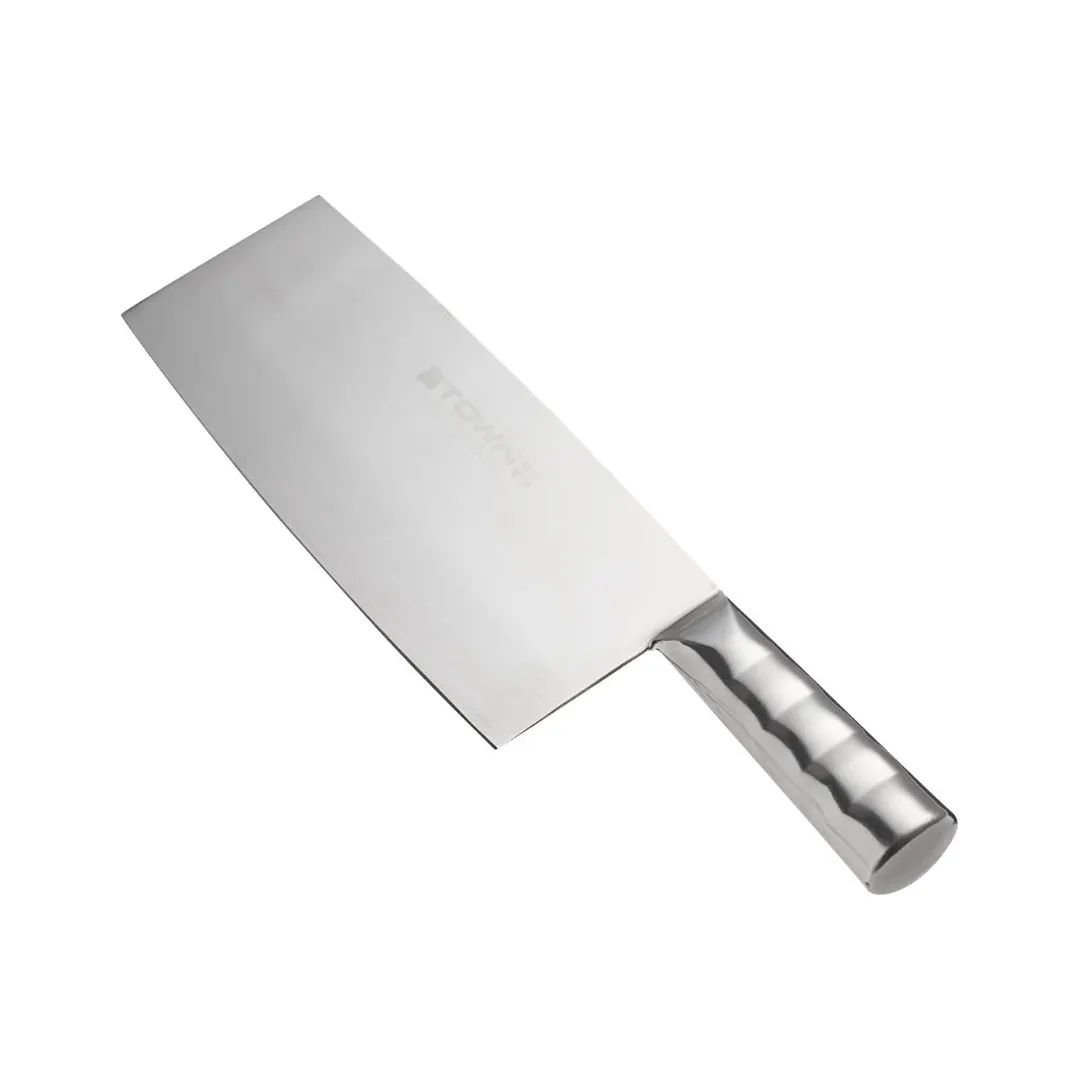 Town 47322 Chinese Cleaver Slicer, Medium #2 Knife, Stainless Steel Blade & Handle, Durable Build