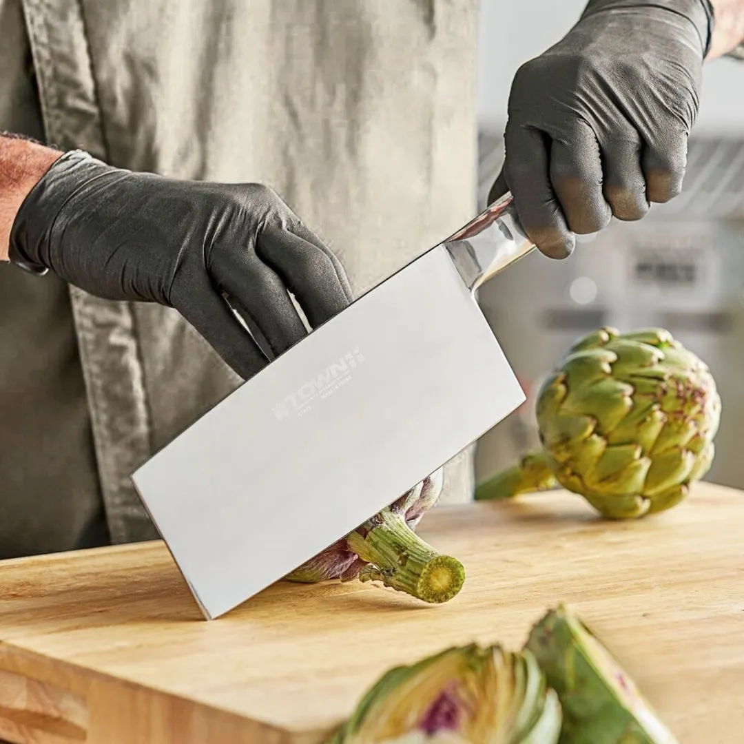 Town 47322 Chinese Cleaver Slicer, Medium #2 Knife, Stainless Steel Blade & Handle, Durable Build
