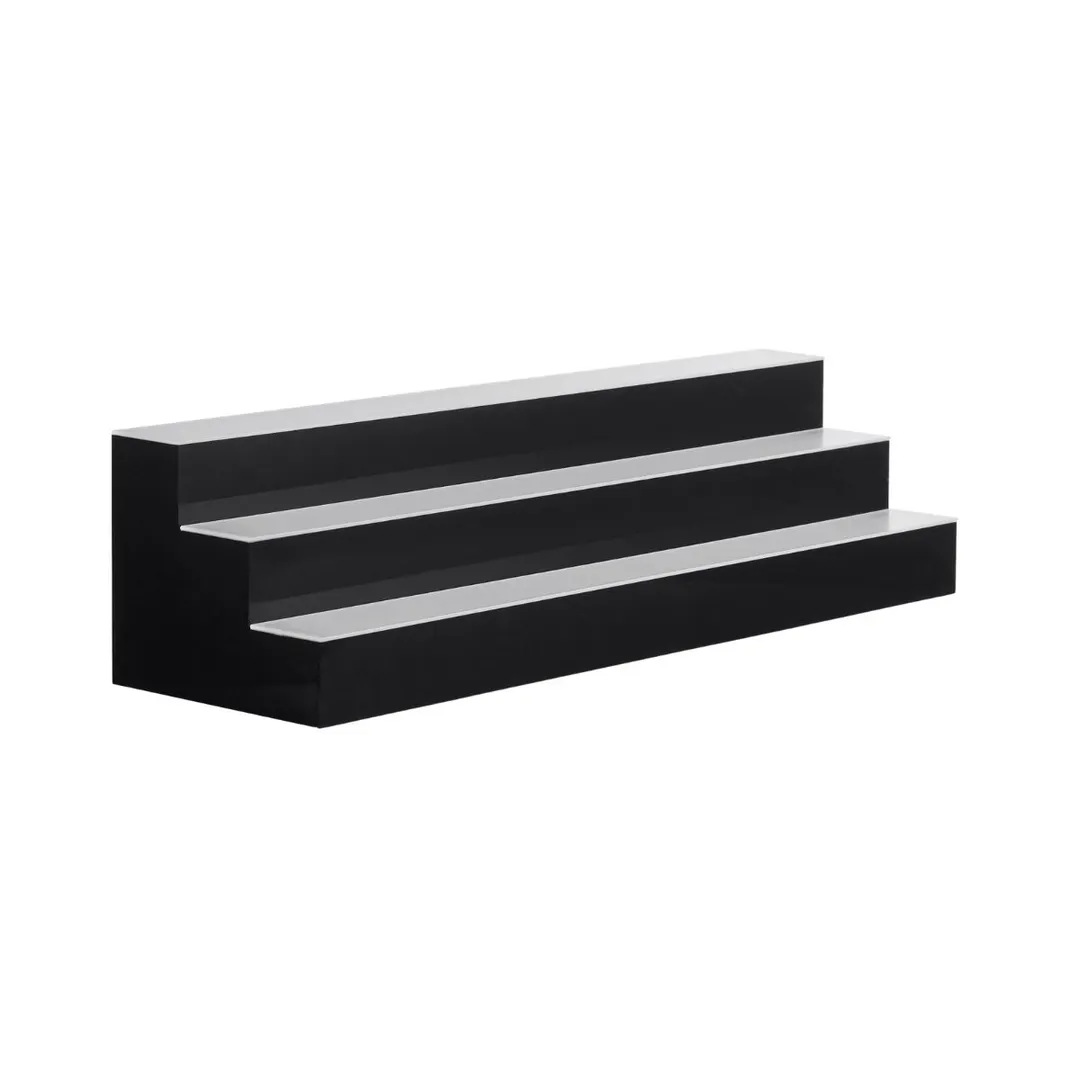 Victory LBD3-48L 3‑Tier Liquor Display, 48" Width, 36‑Bottle, Black Top, LED Shelf Control