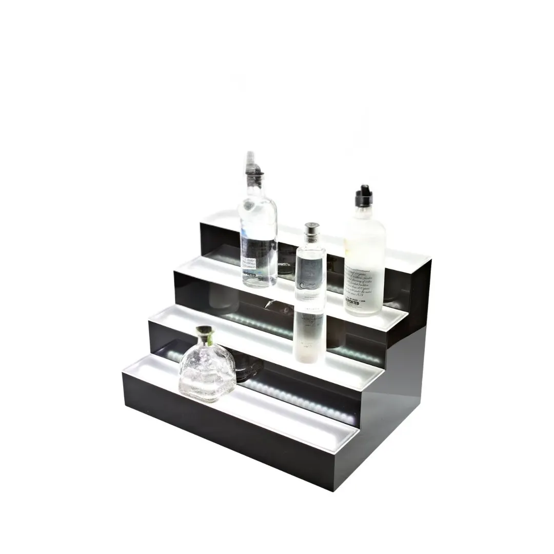 Victory LBD3-60L Lighted Liquor Display, 3‑Tier 60" Wide, 45‑Bottle, Black Gloss, LED, Shelf Control