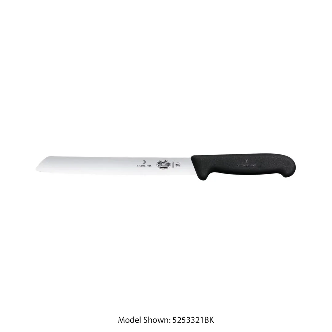 Victorinox 5.2533.21B Bread/Sandwich Knife, 8" Slant Tip Serrated Blade, Black Wood Fibrox Handle