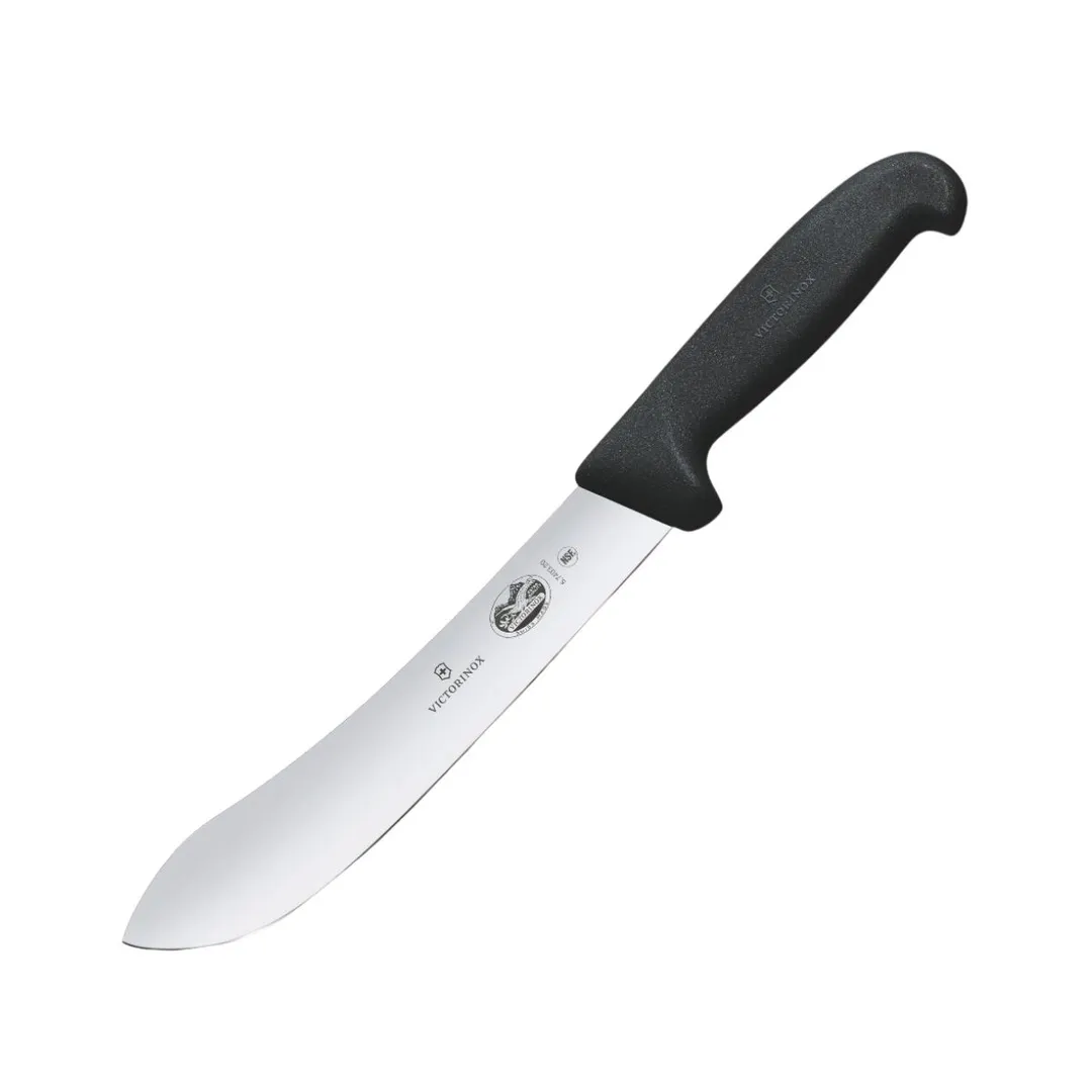 Victorinox 5.7403.20 Butcher Knife, 8" Blade, Black Fibrox Pro Handle, Slip‑Resistant, NSF