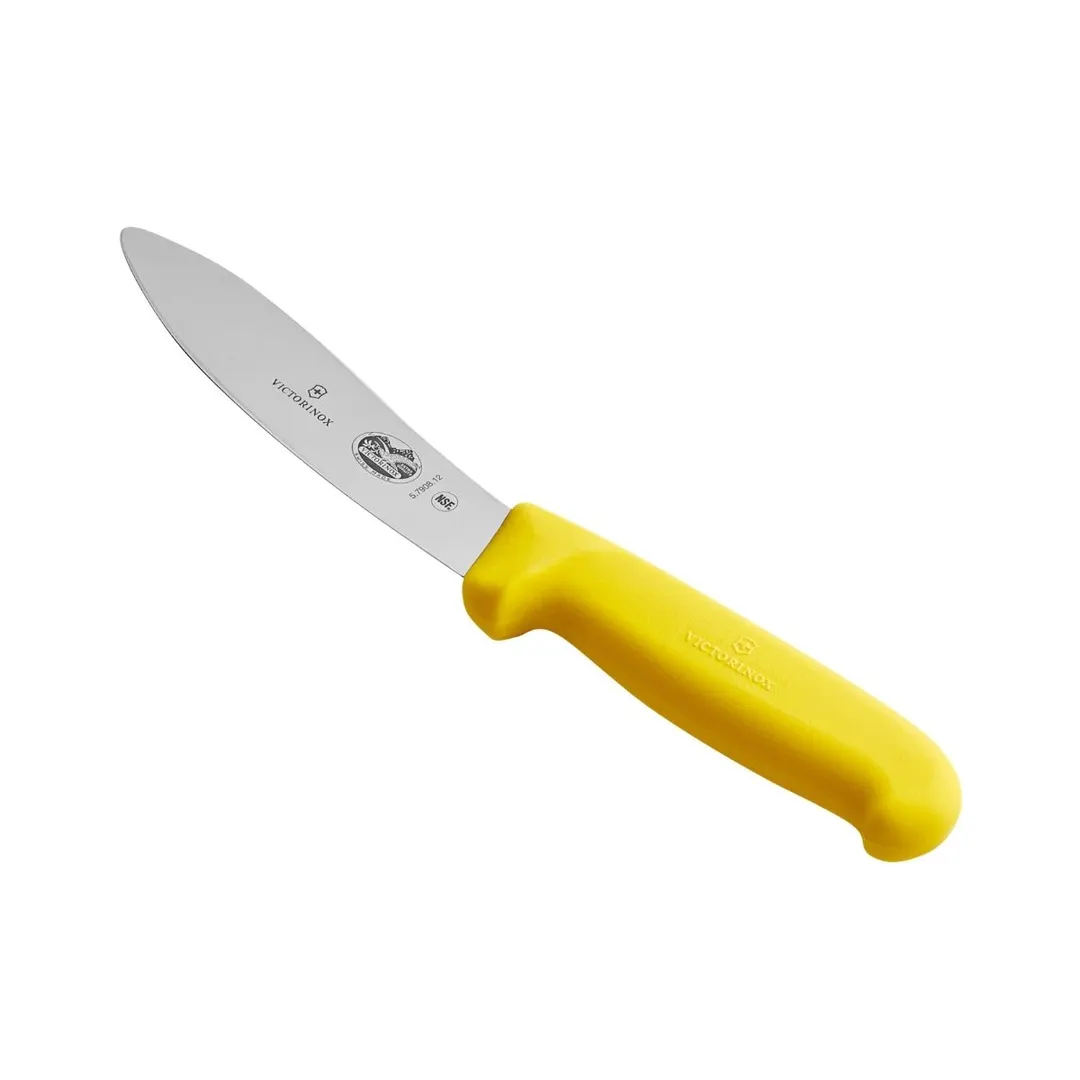 Victorinox 5.7908.12 Skinning Knife, 5" Blade, Yellow Fibrox Pro Plastic Handle, Slip‑Resistant NSF