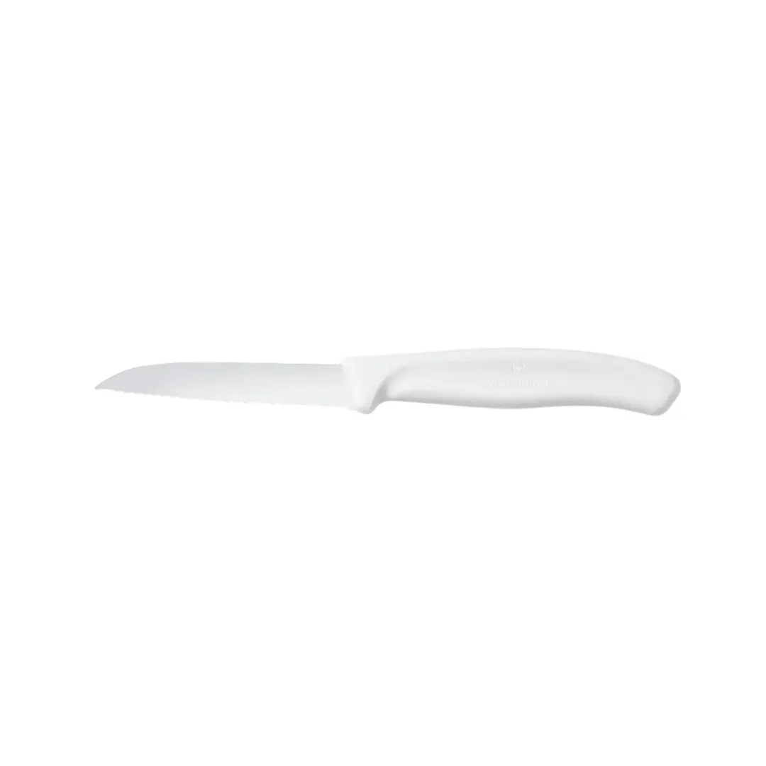 Victorinox 6.7437 Paring Knife - Sheep’s Foot, 3¼" Blade, Stainless Steel, White Plastic Handle, NSF