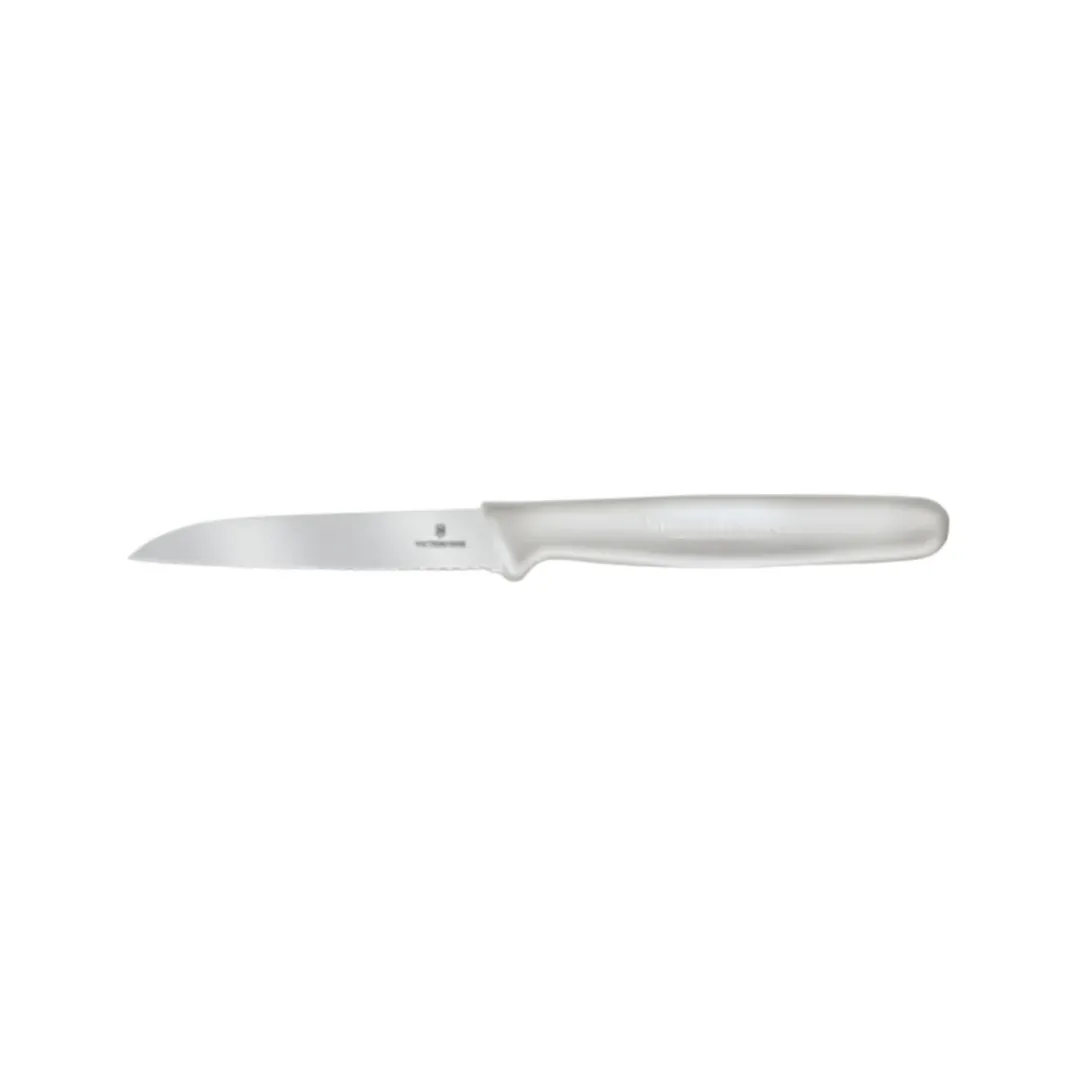 Victorinox 6.7437 Paring Knife - Sheep’s Foot, 3¼" Blade, Stainless Steel, White Plastic Handle, NSF