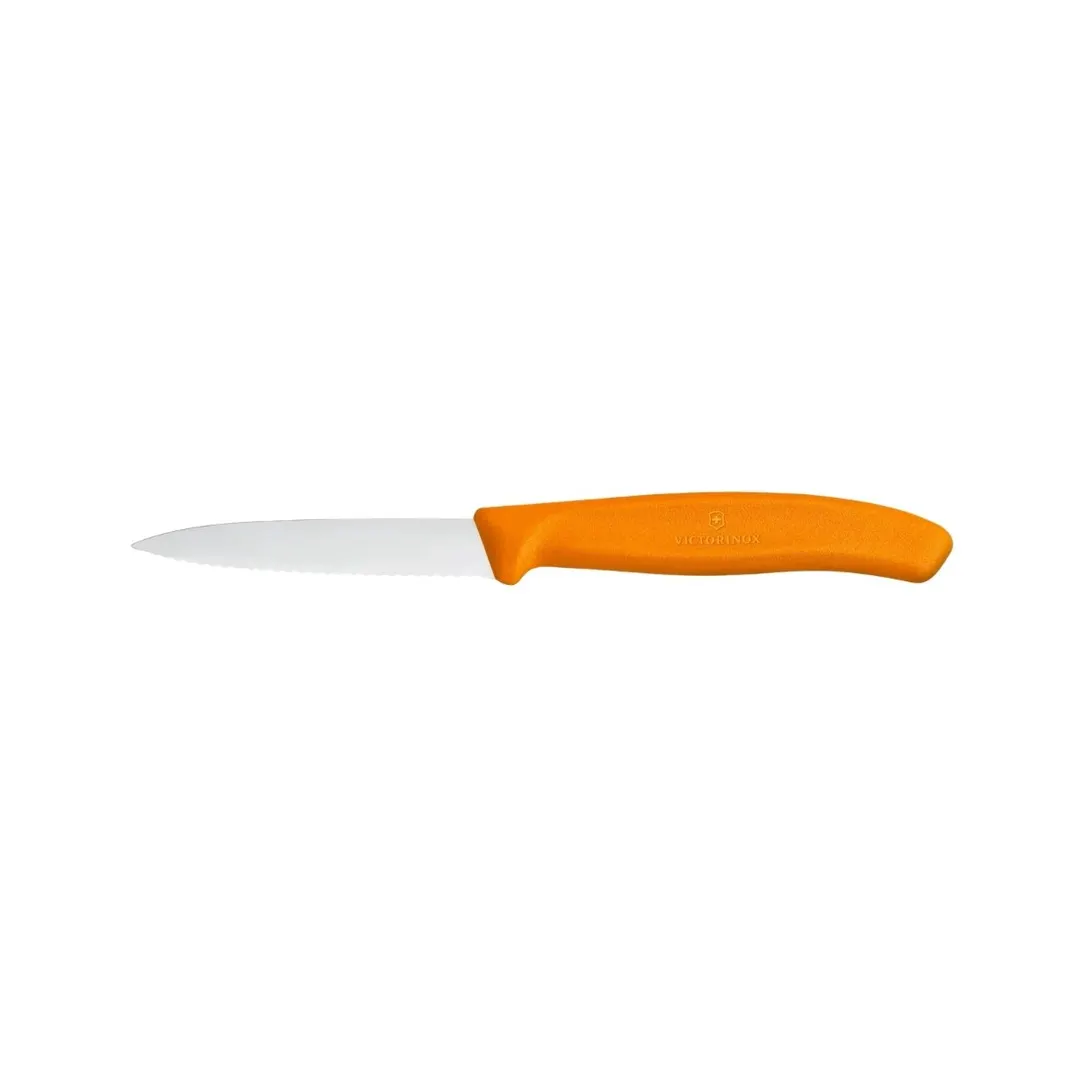 Victorinox 6.7636.L119 Paring Knife – 3¼" Stamped Spear‑Point Blade, Orange Plastic Handle, Steel