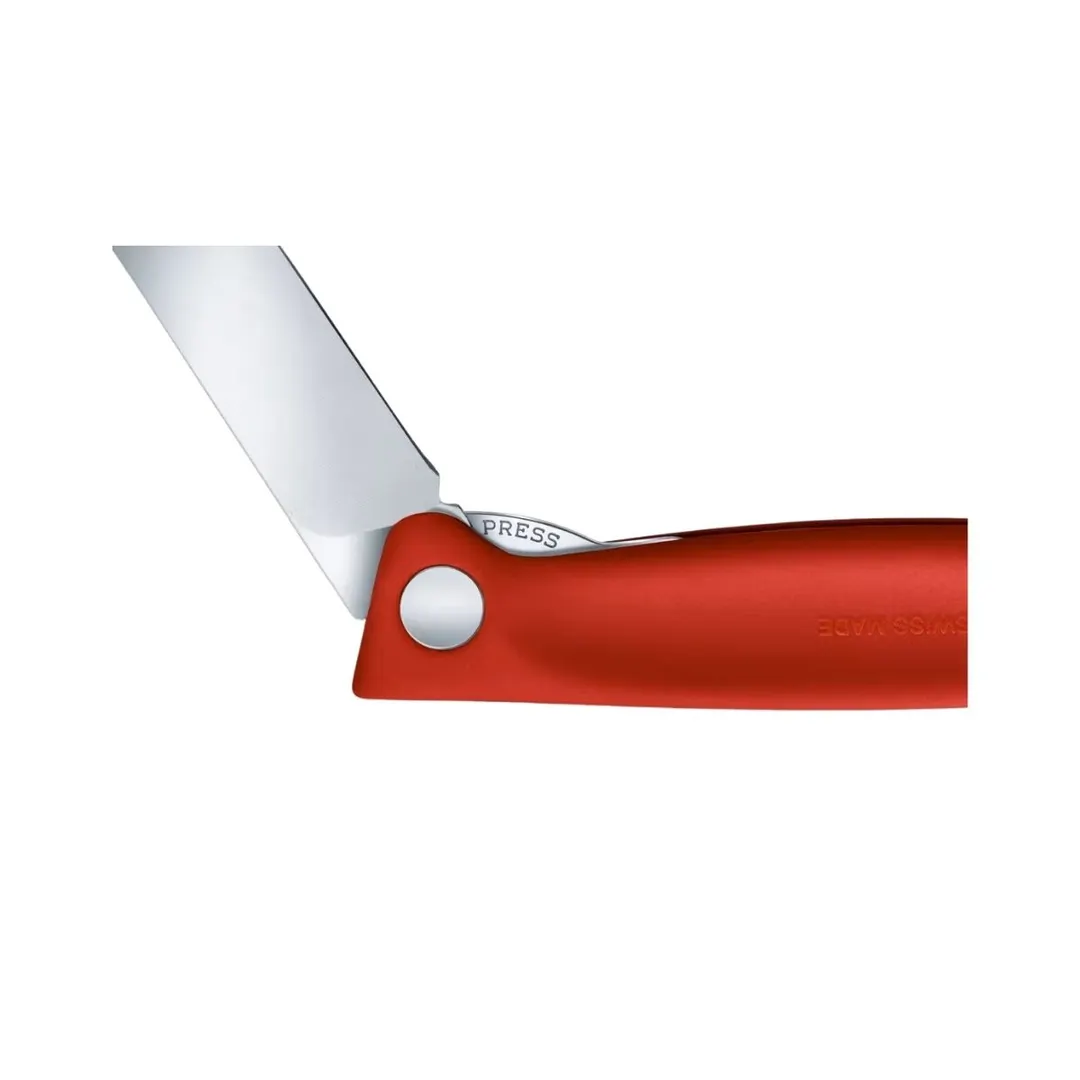 Victorinox 6.7801.FB Paring Knife - 4" Rounded Blade, Red Plastic Handle, Carbon Steel, Foldable