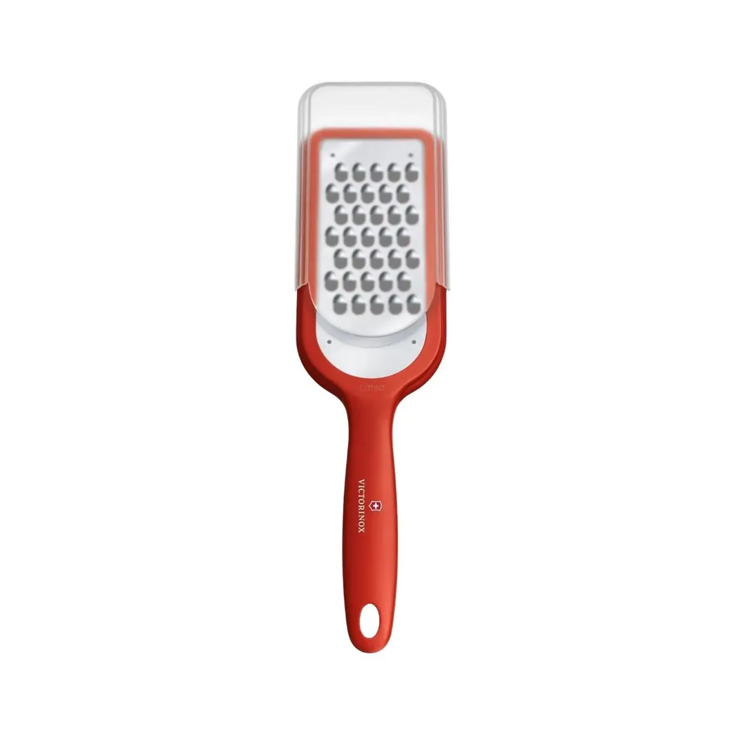 Victorinox 7.6081.1 Grater – Steel Blades, Red Handle, Feet, Dishwasher Safe, 10‑5/16"×2‑5/8"×1‑1/16"