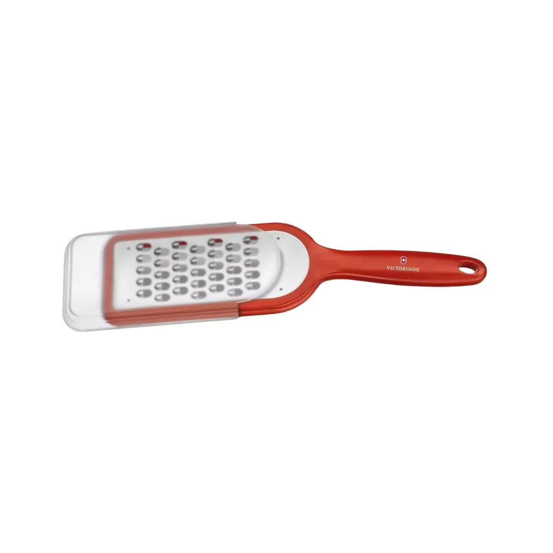 Victorinox 7.6081.1 Grater – Steel Blades, Red Handle, Feet, Dishwasher Safe, 10‑5/16"×2‑5/8"×1‑1/16"