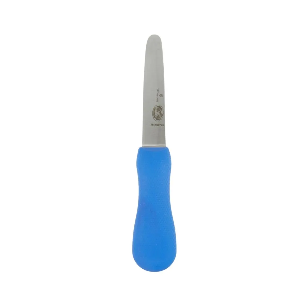 Victorinox 7.6399.8 Clam & Oyster Knife, 3-1/2" Wide Blade, Blue Plastic Handle